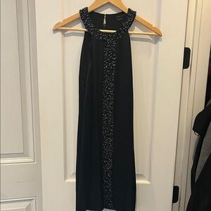 BCBGMaxAzria Black Beaded Mini Dress